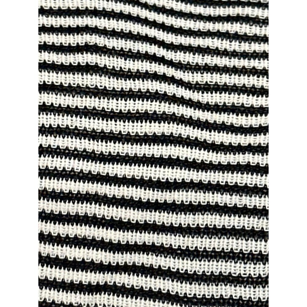 CCC Black And White Striped Scoop Neck Tank Top With Stretch Fit And Flared Hem - Picture 9 of 9